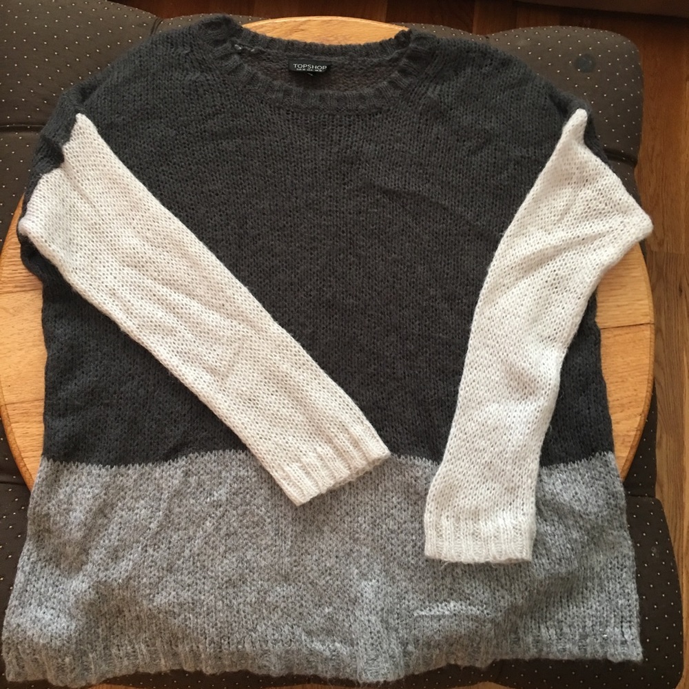 Topshop Color-block Knit Sweater
