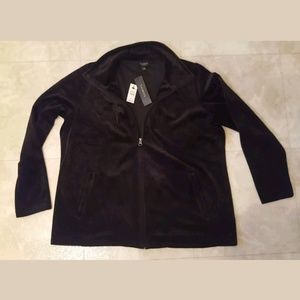 Talbots Womans Velour Zip Up Jacket