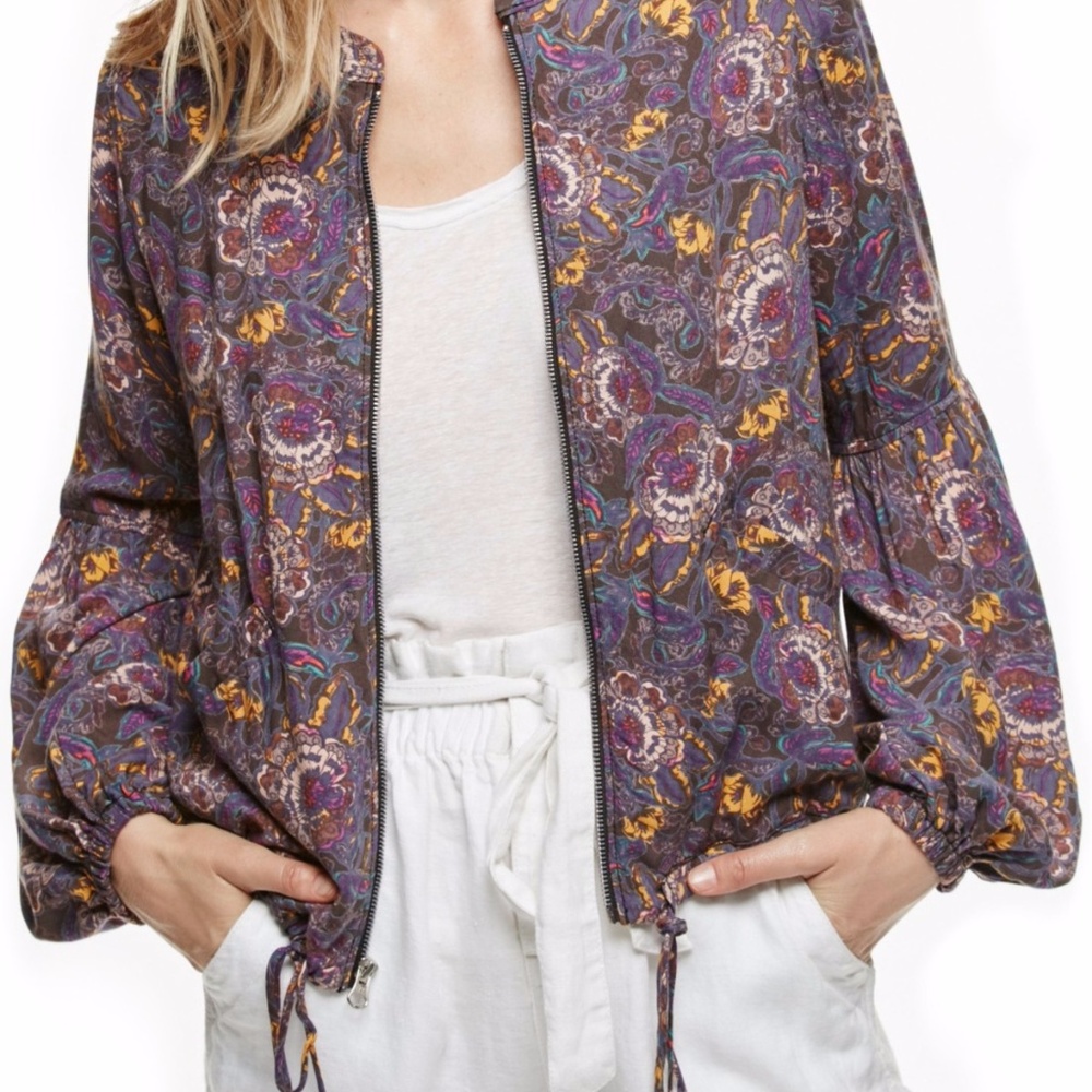 purple  Balloon Sleeve cotton Jacket NWOT