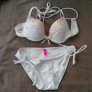 Victoria's Secret White Sequin bikini set.