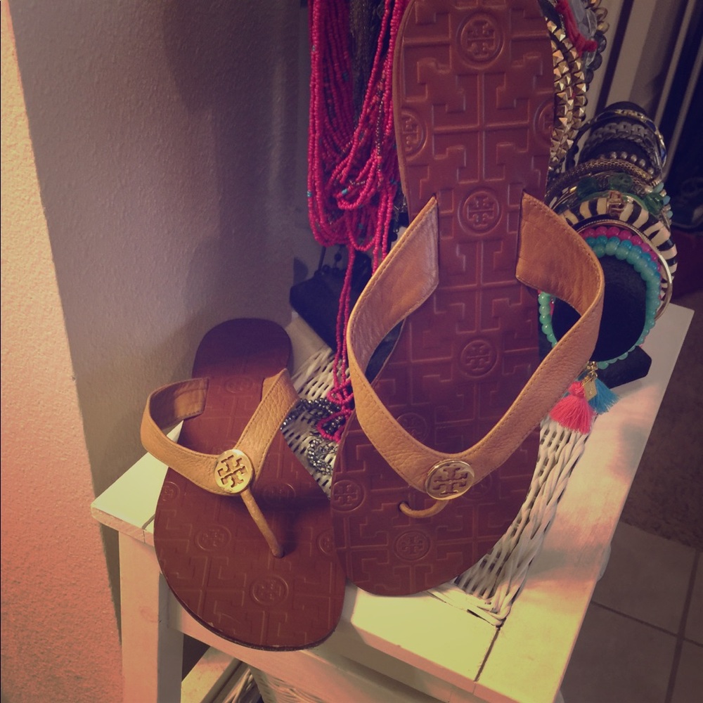 Tory Burch brown sandals size 10 Like new