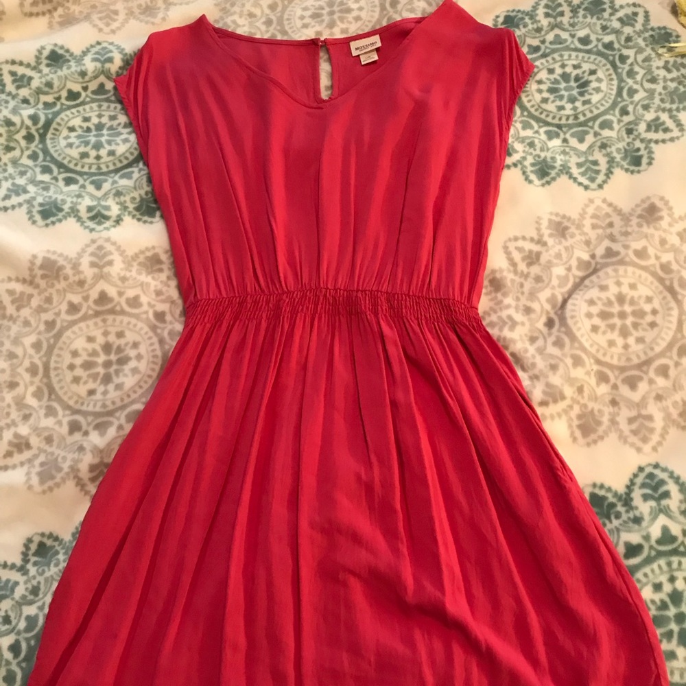 Pink shirt dress