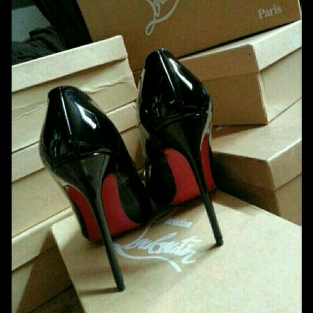 NIB BLACK PATENT 120MM 4.7" SEXY HEELS