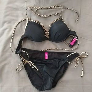 Victoria's Secret black leopard print bikini
