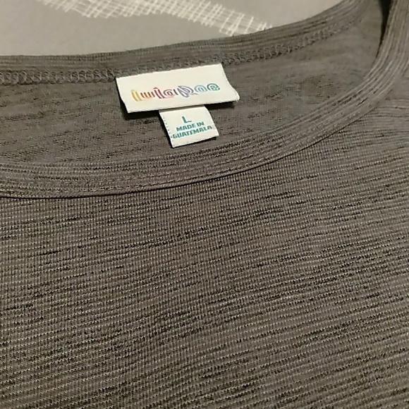 Lularoe gray large carly, black micro stripe - Picture 2 of 3