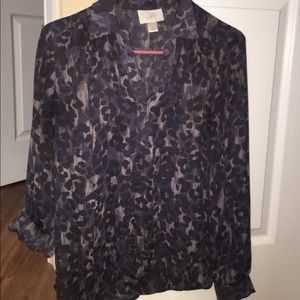 Long sleeve animal print top