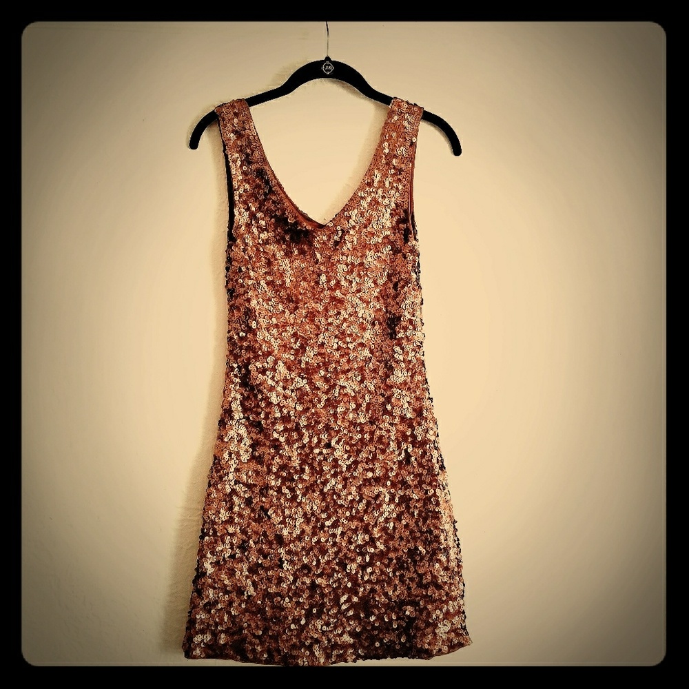 Vintage one of a kind gold sequined dress
