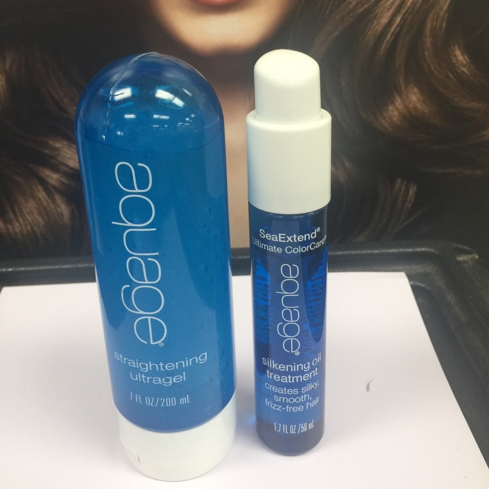 Aquege straightening ultragel and silkening oil