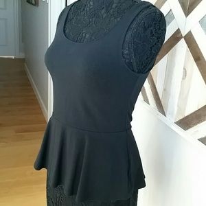 Express back zip peplum top