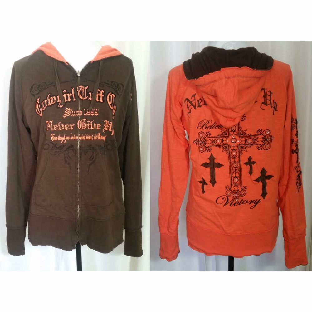 Cowgirl Tuff XL Womens Hoodie Jacket Reversible!