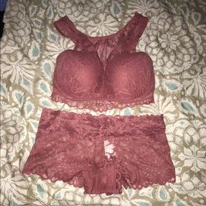 NWT Small Pink Bralette and Panty Set
