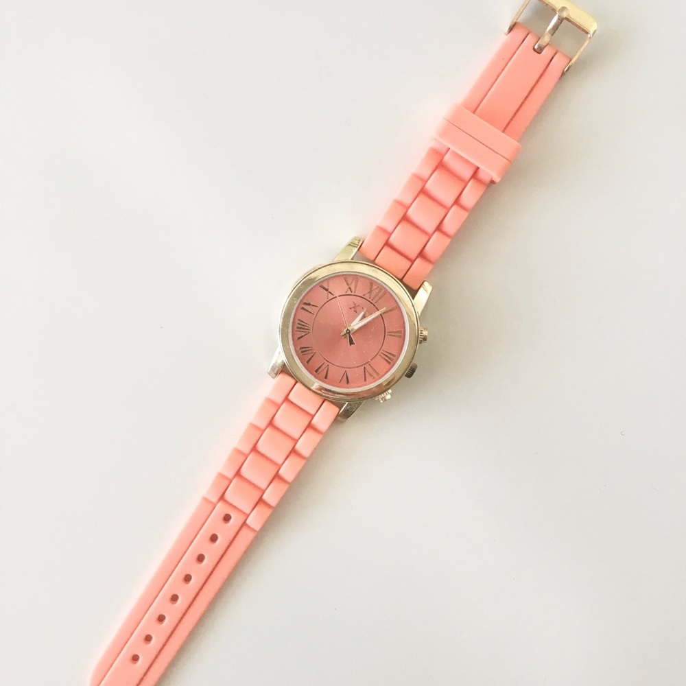 Quartz Orange/Gold Silicone Watch - Picture 1 of 3