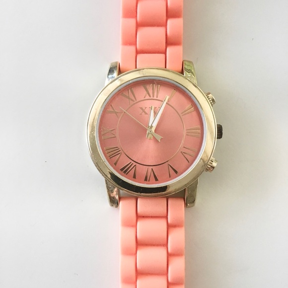 Quartz Orange/Gold Silicone Watch - Picture 3 of 3