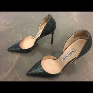 Manolo blahnik green patent leather heels