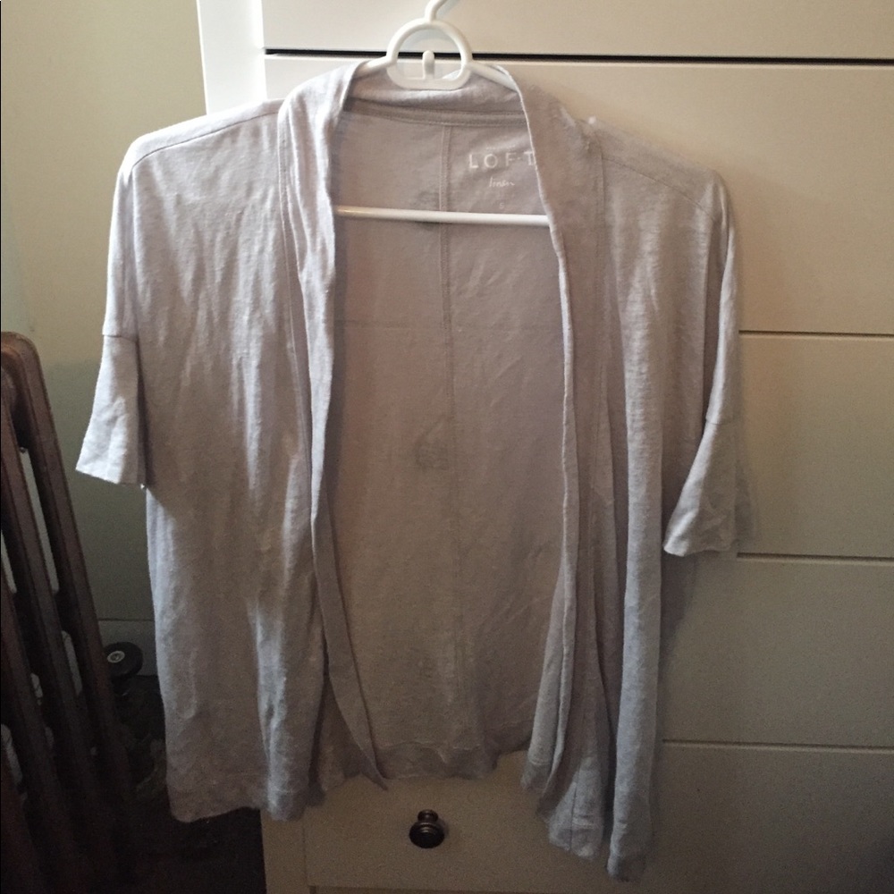 Linen short sleeve open shawl from Loft