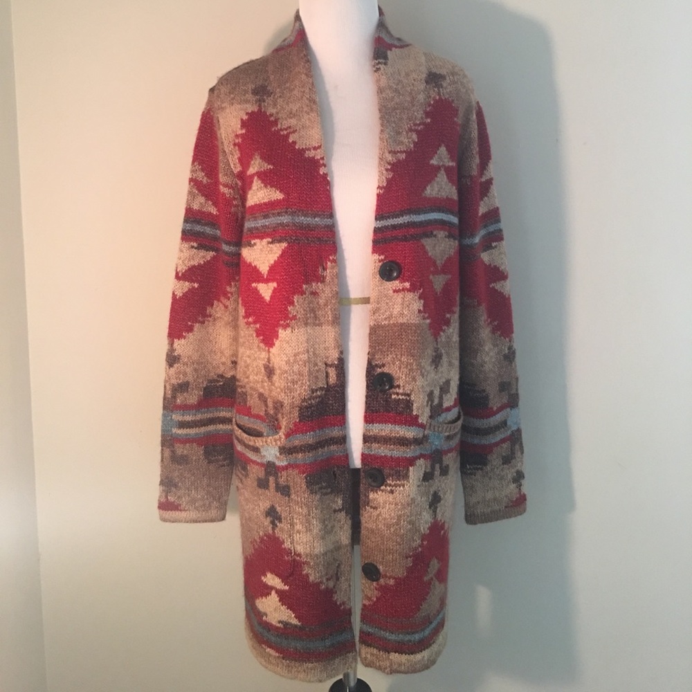 J. Jill Southwestern style cardigan sweater