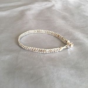 Express single wrap bracelet silver and white