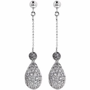 Diamond Earrings Pave 14k white gold BEAUTIFUL!!!!
