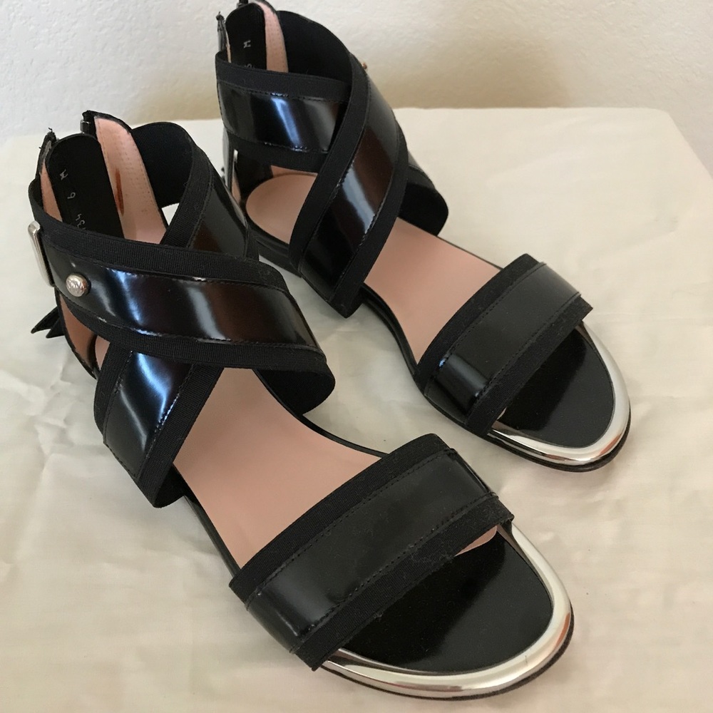 Stuart Weitzman Expo Jet Mirror Calf sandals,