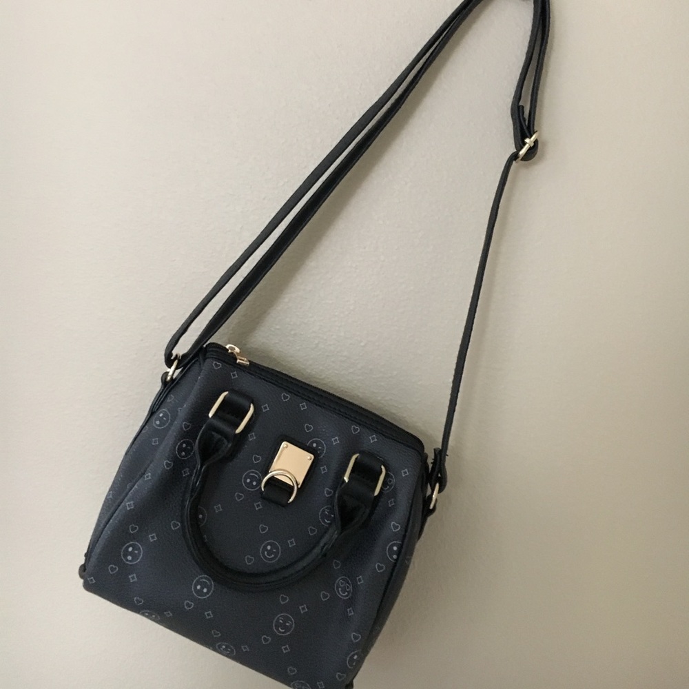 NWOT Mini black emoji bag