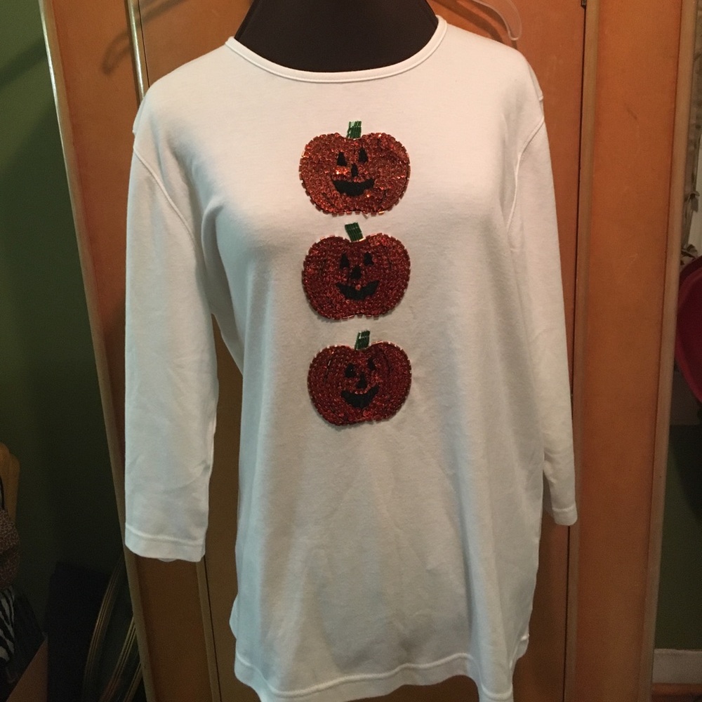 Sequin Pumpkin Shirt XL Halloween 🎃Fall y’all