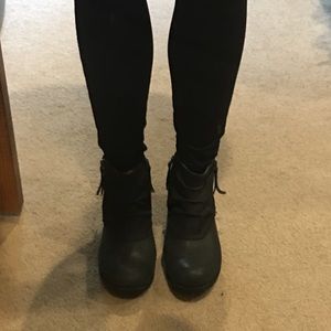 Caterpillar Irenea black leather ankle boots sz 10