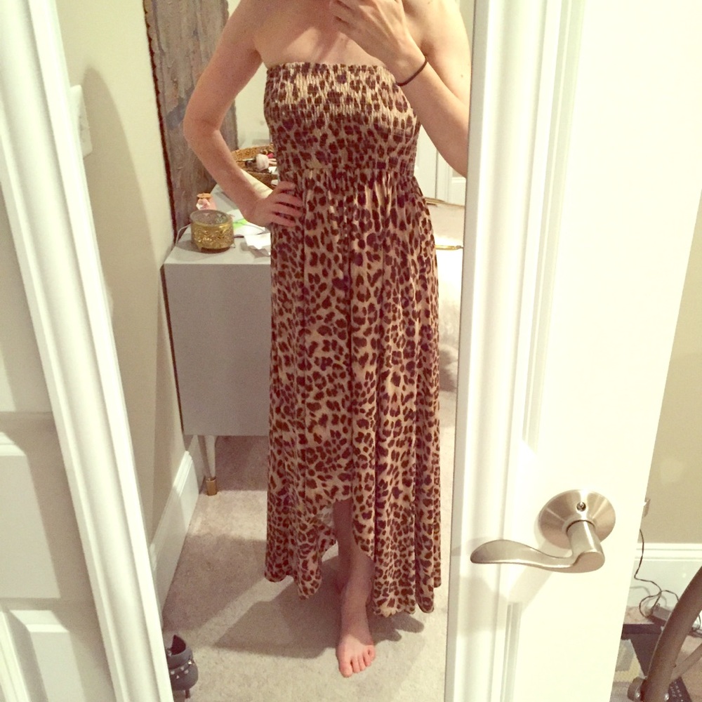 Pinkyotto hi-lo leopard print dress.