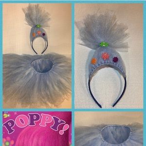 Trolls Inspired Headband Ponytail with Tutu