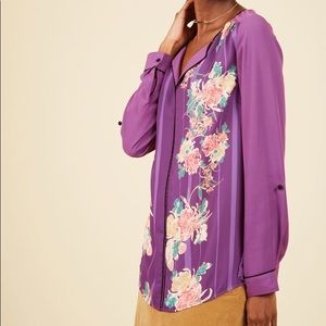 NWOT Modcloth Podcast Co-Host Long Sleeve Top - XL