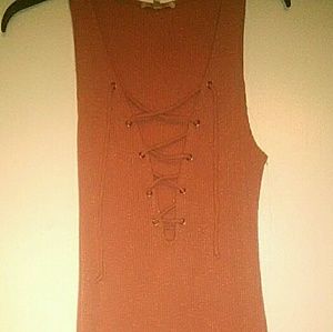 Pink lace up dress, worn once!