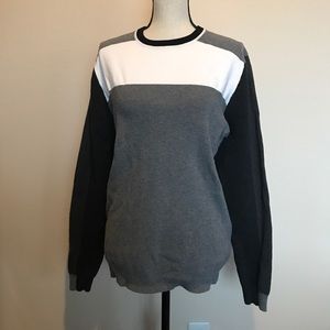 Zara Man Color Block Ribbed Sweater