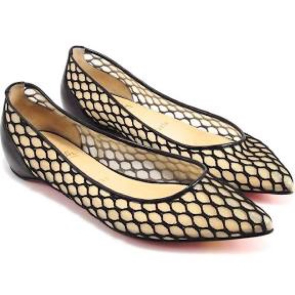 ISO black Pigaresille Mesh Fishnet pointed flat