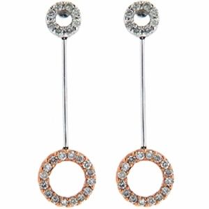 Diamond Earrings 14K two tone gold GORGEOUS!!!!!