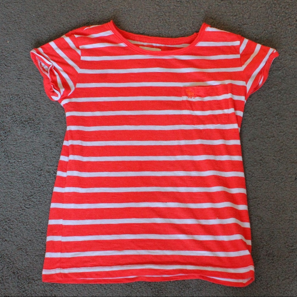 Abercrombie and Fitch striped orange shirt