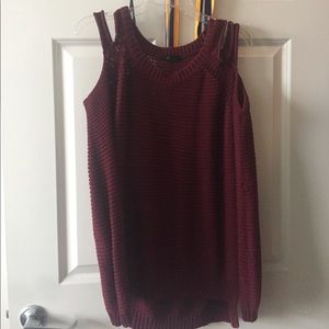 Off shoulder maroon sweater