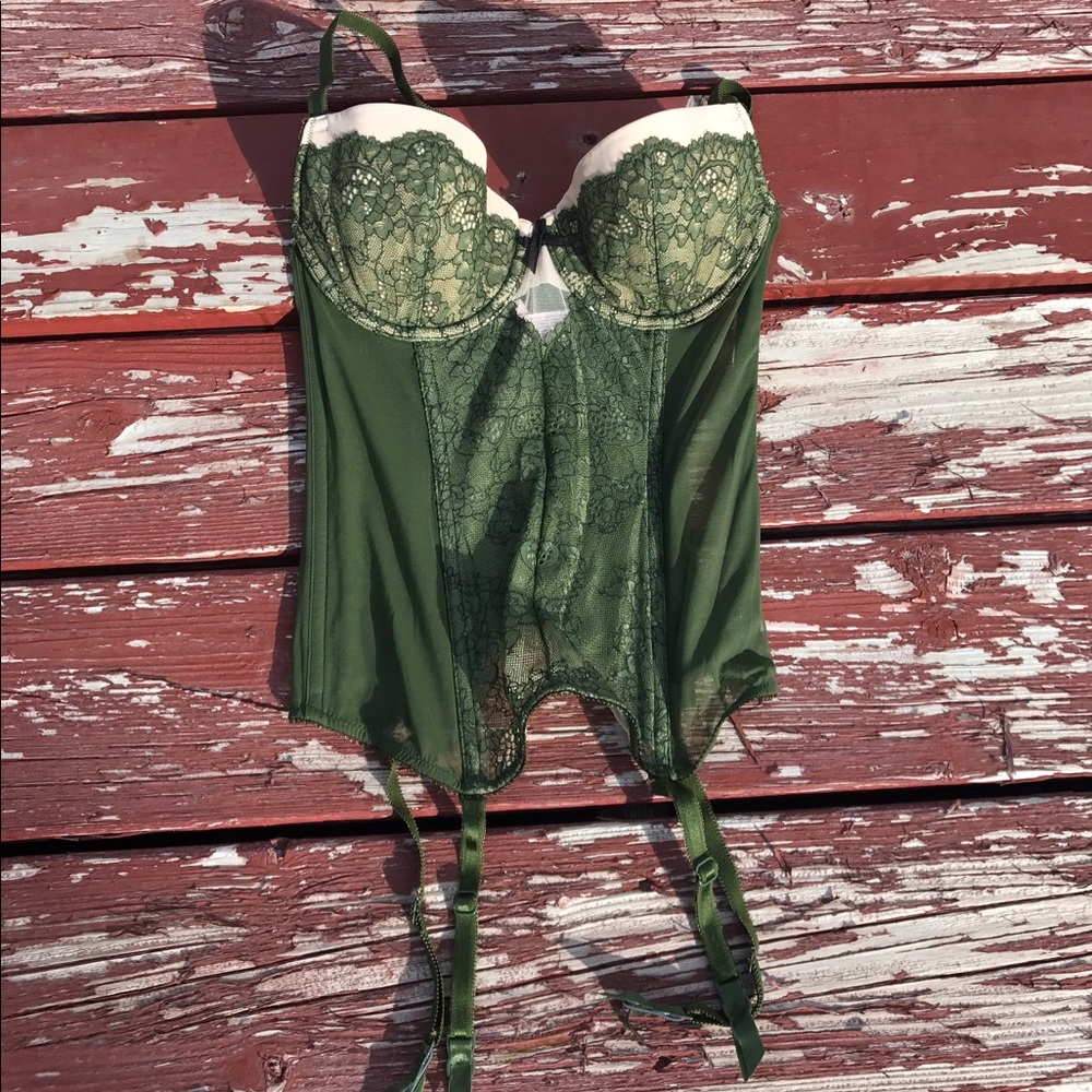 Never worn! Green lingerie corset