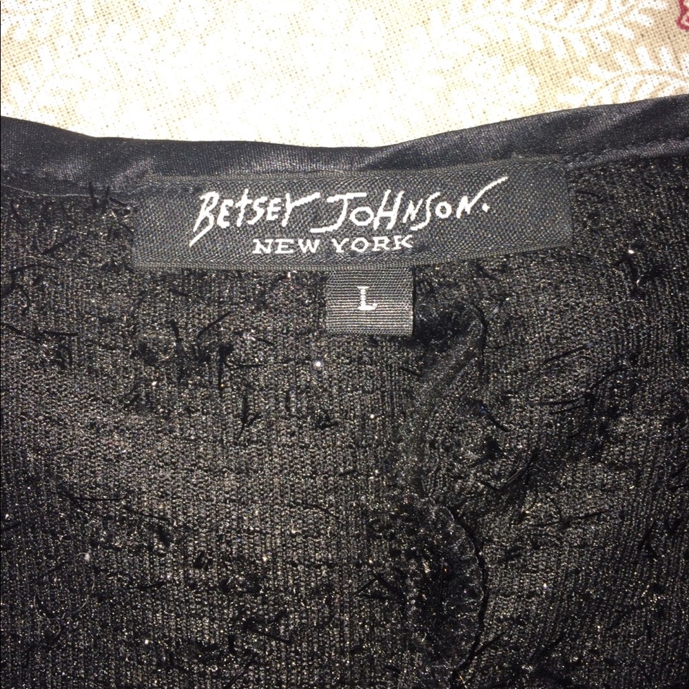 Betsey Johnson little black dress /beaded trim.