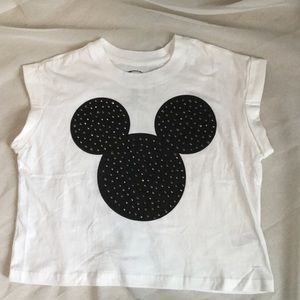 🌟 Cropped Studded Mickey Mouse Disney Tee