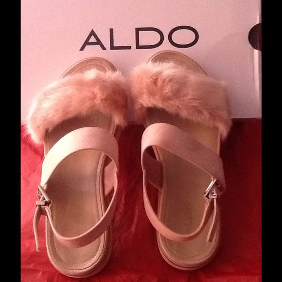 aldo fur sandals