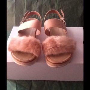 Aldo Shoes - Aldo Fur Trim Flat Sandals. Aldo Shoes - Aldo Fur Trim Flat Sandals.