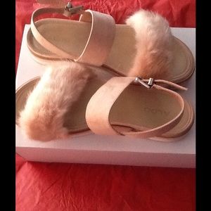 Aldo Shoes - Aldo Fur Trim Flat Sandals. Aldo Shoes - Aldo Fur Trim Flat Sandals.