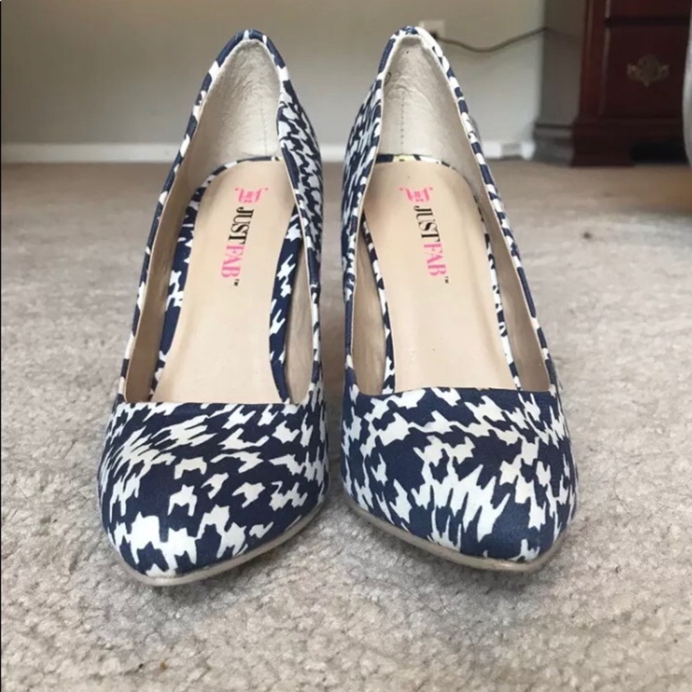 Blue and white Just fab heels