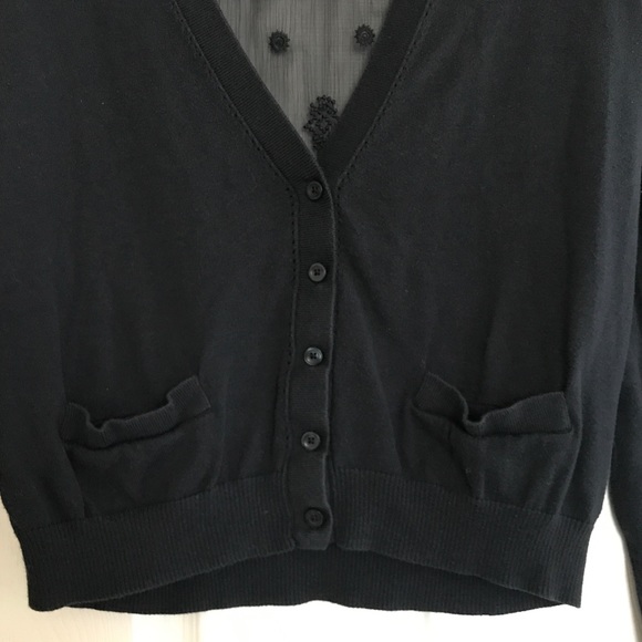 AE Navy Cardigan with Sheer Back - Picture 2 of 4