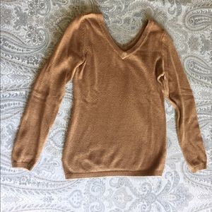 Tan Vneck in front and back sweater!!