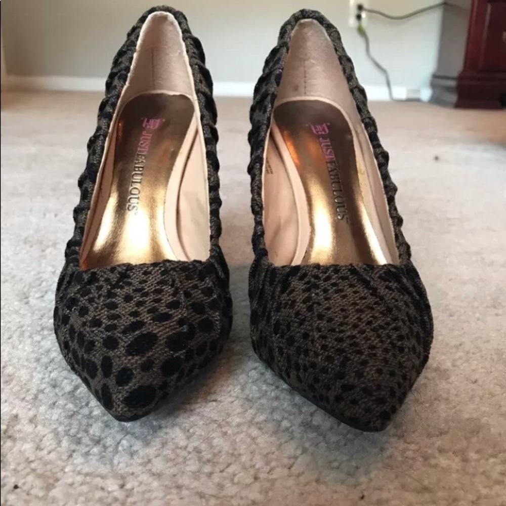 Leopard print Justfab heels