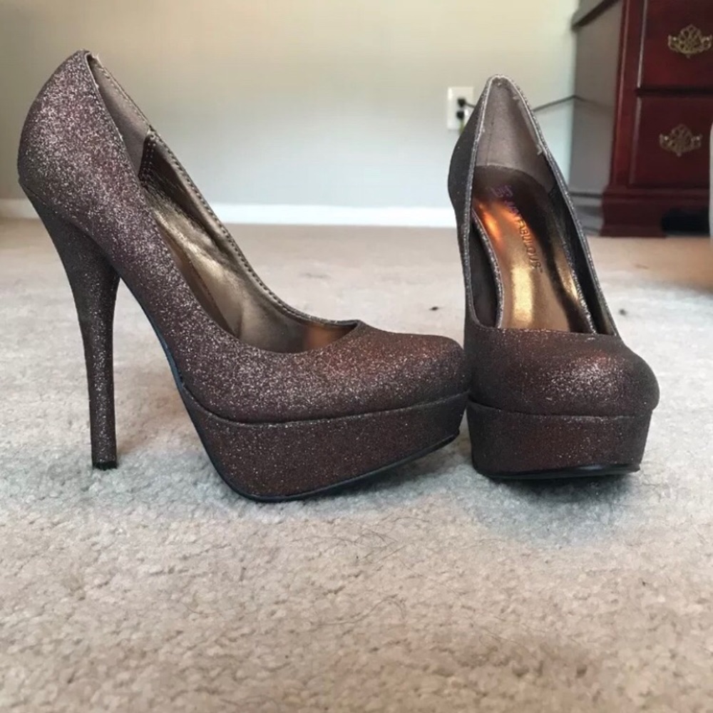 Brown glitter Justfab heels