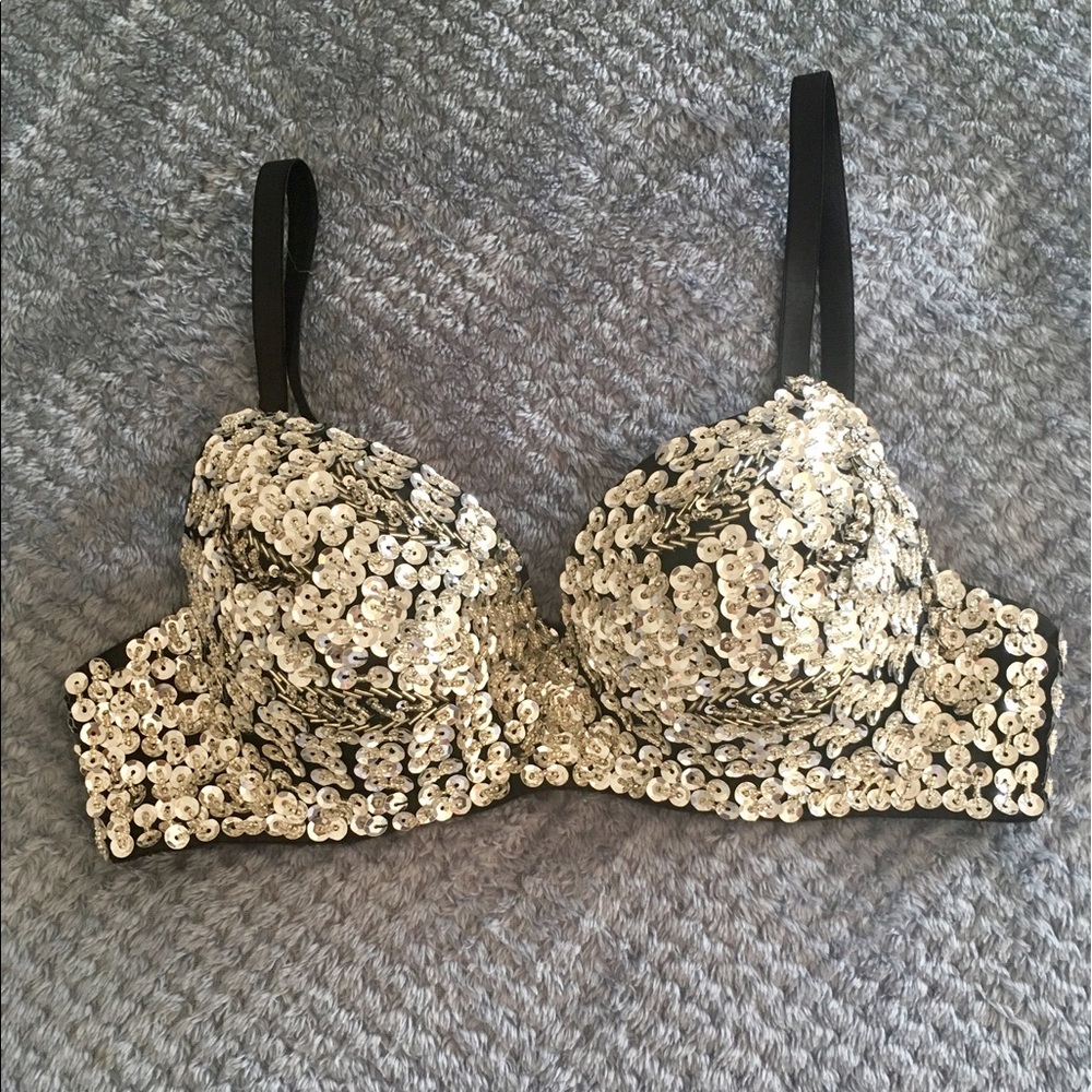 Silver sequin bustier