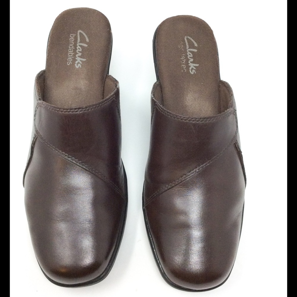 Clark’s Bendables Leather Clog Mules