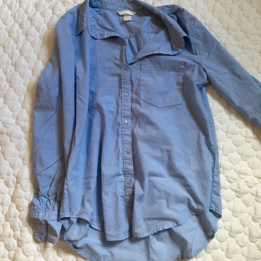 Blue casual button down shirt