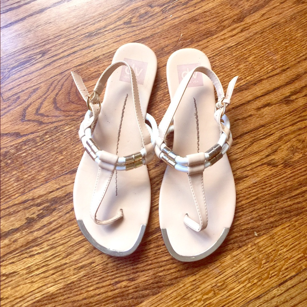DV Dolce Vita Cream T Strap Sandals
